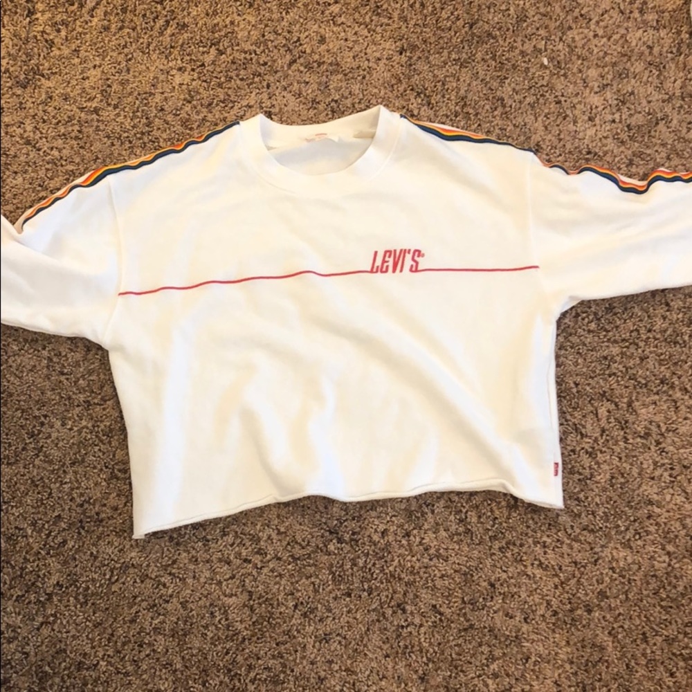 Levi’s long sleeve top with rainbow sleeves